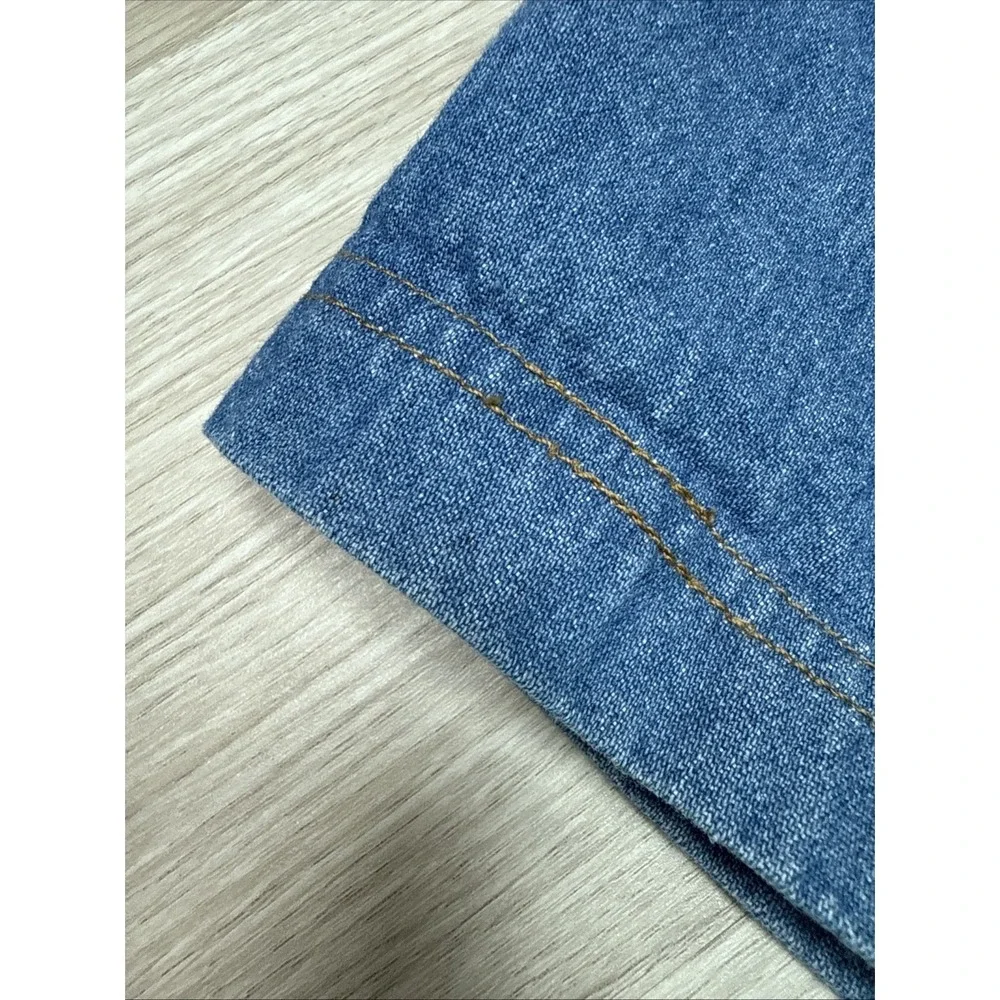 VTG Truly Yours Womens Y2K Blue Denim Maxi Front Slit Button Skirt Causal Sz 22W